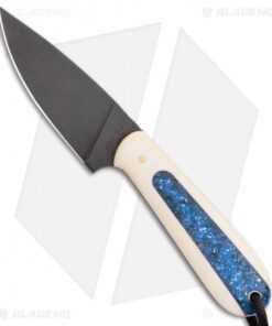 T.M. Hunt Custom Hogua Fixed Blade White G10/Candy Stripe Blue (3.5" Black)