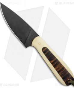 T.M. Hunt Custom Magua Fixed Blade Knife White G-10/Curly Maple (3.5" Black)
