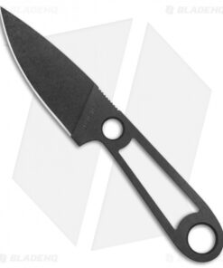 T.M. Hunt Custom Skelemaug Fixed Blade Knife w/ Black Kydex Sheath (3.75" Black)