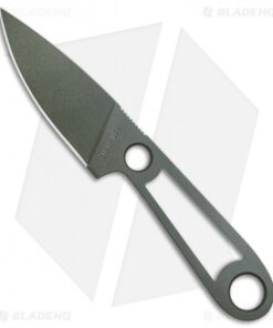 T.M. Hunt Custom Skelemaug Fixed Blade w/ OD Green Kydex Sheath (3.75" OD Green)