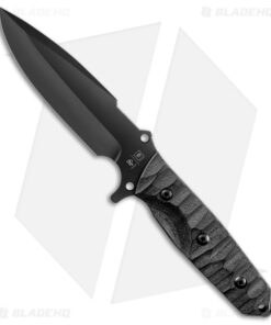 TB Outdoor Maraudeur Fixed Blade Knife w/ Glass Breaker Black G-10 (4.5" Black)