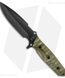 TB Outdoor Maraudeur Fixed Blade Knife w/ Glass Breaker OD G-10 (4.5" Black)