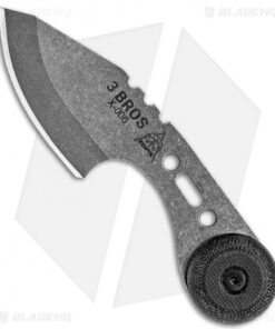 TOPS 3 Bros Hunter Fixed Blade Neck Knife Black Micarta (2.2" Tumbled)