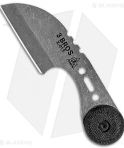 TOPS 3 Bros Fixed Blade Sheepsfoot Neck Knife Black Micarta (2.2" Tumbled)