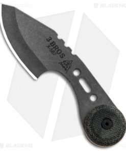 TOPS Knives 3 Bros. Fixed Blade Knife Black Canvas Micarta (2.2" Tumbled)