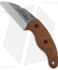 TOPS Knives Little Bugger Fixed Blade Knife Tan Canvas Micarta (2.3" Tumbled)