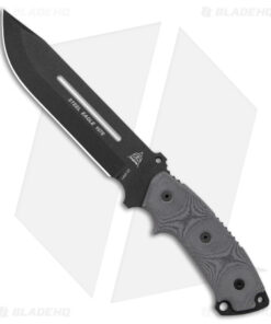 TOPS Knives Steel Eagle Large 107E Fixed Blade Knife (7" Black Plain)