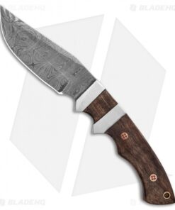 Tallen 4.5" Clip Point Fixed Blade Knife Wood (4.5" Twisted Damascus)
