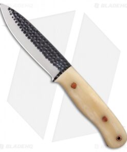 Tallen 4.5" Drop Point Fixed Blade Knife White Bone (4.5" Hammered)