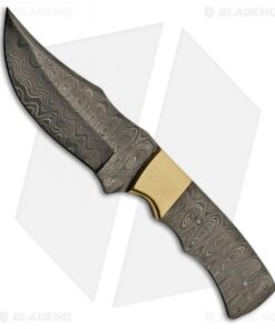 Tallen Flowing Creek Clip Point Fixed Blade Knife Blank Brass (3.75" Damascus)