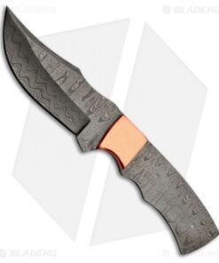Tallen Flowing Creek Clip Point Fixed Blade Knife Blank Copper (3.75" Damascus)