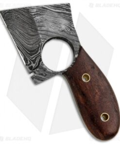 Tallen Ring Wharncliffe Fixed Blade Knife Walnut (2.5" Twisted Damascus)