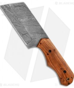 Tallen 4.5" Wharncliffe Fixed Blade Knife Wood (4.5" Twisted Damascus)