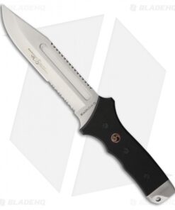 Tekut KnifeDAO Master Defense Fixed Blade Knife Black G-10 (7" Satin Serr)