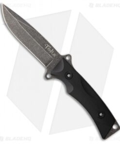 Tekut Drop Point Fixed Blade Knife Black G-10 (4.5" Black Stonewash) HK2608