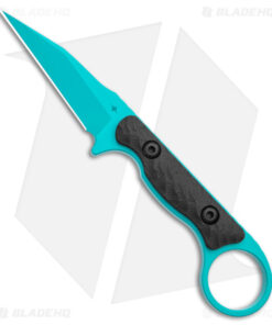 Toor Knives Jank Shank Tactical Fixed Blade Knife Black G-10 (3" Teal)