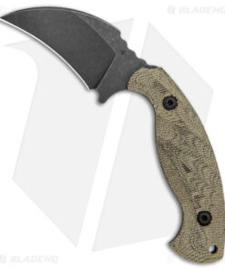 Toor Knives Karsumba Karambit Fixed Blade Green Canvas Micarta (2.5" Black SW)