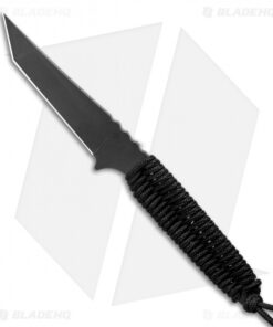Toor Knives Kingpin Tanto Fixed Blade Knife Shadow Black Paracord (4" Black)