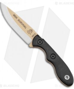 TOPS Knives Mini Scandi Fixed Blade Knife Black Micarta (3" Tan) MSK-SURV