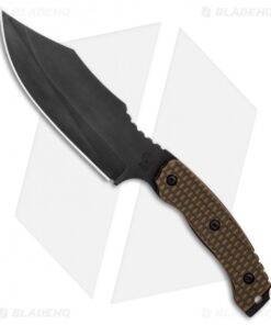 Trouble Blades Custom Bush Bitch Fixed Blade Knife Green/Brown G-10 (5.6" Black)