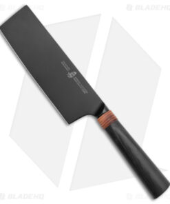 Tuo Cutlery Dark Knight Nakiri Cleaver Knife Black Pakkawood (6.5" Black)