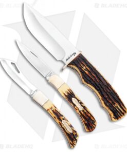 Uncle Henry 3-Piece Hunters Stag Knife Gift Set (3.5" Satin)