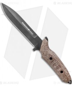 Viper Knives Fearless Fixed Blade Knife Natural Micarta (6" Black)