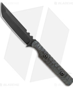Wachtman Custom Pocket Samurai Fixed Blade Knife Black Micarta (3.2" Black)
