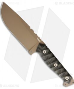 Wander Tactical Megalodon 1.0 Fixed Blade Knife Black Micarta (5.625" FDE)