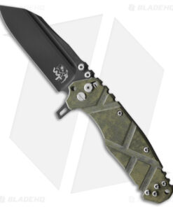 Wander Tactical Mistral Bar Lock Knife Green Micarta (3.5" Black DLC)