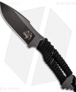 Wander Tactical Raptor Fixed Blade Knife Black Paracord (3.25" Clear Gunkote)