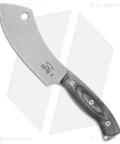 White River Camp Cleaver Fixed Blade Knife Black Micarta (5.5" Stonewash)