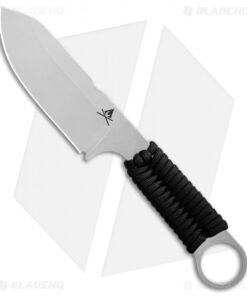 White River Firecraft 3.5 Fixed Blade Knife Black Paracord (3.5" Stonewash)
