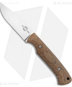 White River Hunter Fixed Blade Knife Natural Burlap Micarta (3.5" Polish)