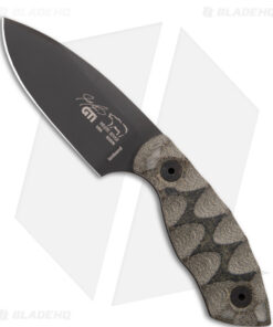 White River Knives GTI 3 Fixed Blade Knife OD Green/Black Micarta (3" Black)