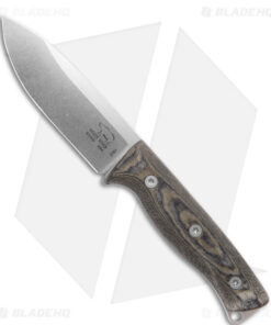 White River Ursus 45 Fixed Blade Knife Black/OD Green Linen Micarta (4.5" SW)