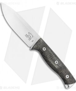White River Ursus 45 Fixed Blade Knife Black Burlap Micarta (4.5" Stonewash)