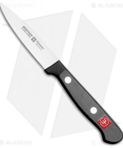 Wusthof Gourmet Spear Point Paring Knife Black (3" Satin)
