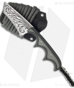 Alan Folts Custom Titanium Minimalist Recurve Tanto Neck Knife Grey/Black G10