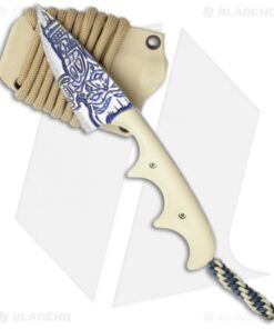 Alan Folts Custom Titanium Minimalist Drop Point Neck Knife w/ Ivory Micarta