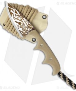 Alan Folts Custom Titanium Minimalist Drop Point Neck Knife w/ Tan G10 Handle