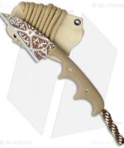 Alan Folts Custom Titanium Minimalist Wharncliffe Neck Knife w/ Tan G10 Handle