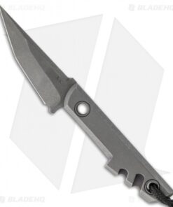 Amsler Knives Mini Slik Titanium Tanto Blade Custom Knife (2" Stonewash)