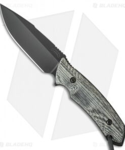 Attleboro Knives Battle Knife Fixed Blade w/ Black Sheath (4.5" Black) AK10121