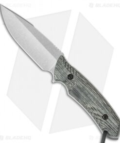 Attleboro Knives Battle Knife Fixed Blade w/ Black Sheath (4.5" Stonewash)