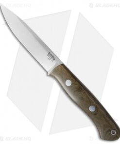 Bark River Knives Aurora LT Bushcraft Knife Green Canvas Micarta (4.5" Satin)