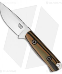 Bark River Bravo Necker Fixed Blade Knife Green Camo G-10 (2.75" Satin)