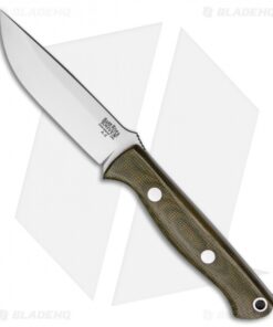 Bark River Bravo EDC Fixed Blade Knife Green Canvas Micarta (3.25" A2 Satin)