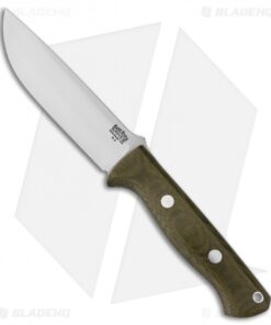 Bark River Bravo 1.25 Fixed Blade Knife Green Canvas Micarta (5" A2 Satin)