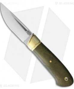 Bark River Brokk Fixed Blade Knife Green Canvas Micarta (3.5" Satin)